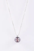 Ethereal Amethyst purple fashion pearl pendant necklace with CZ accent by Whitney Jewellery