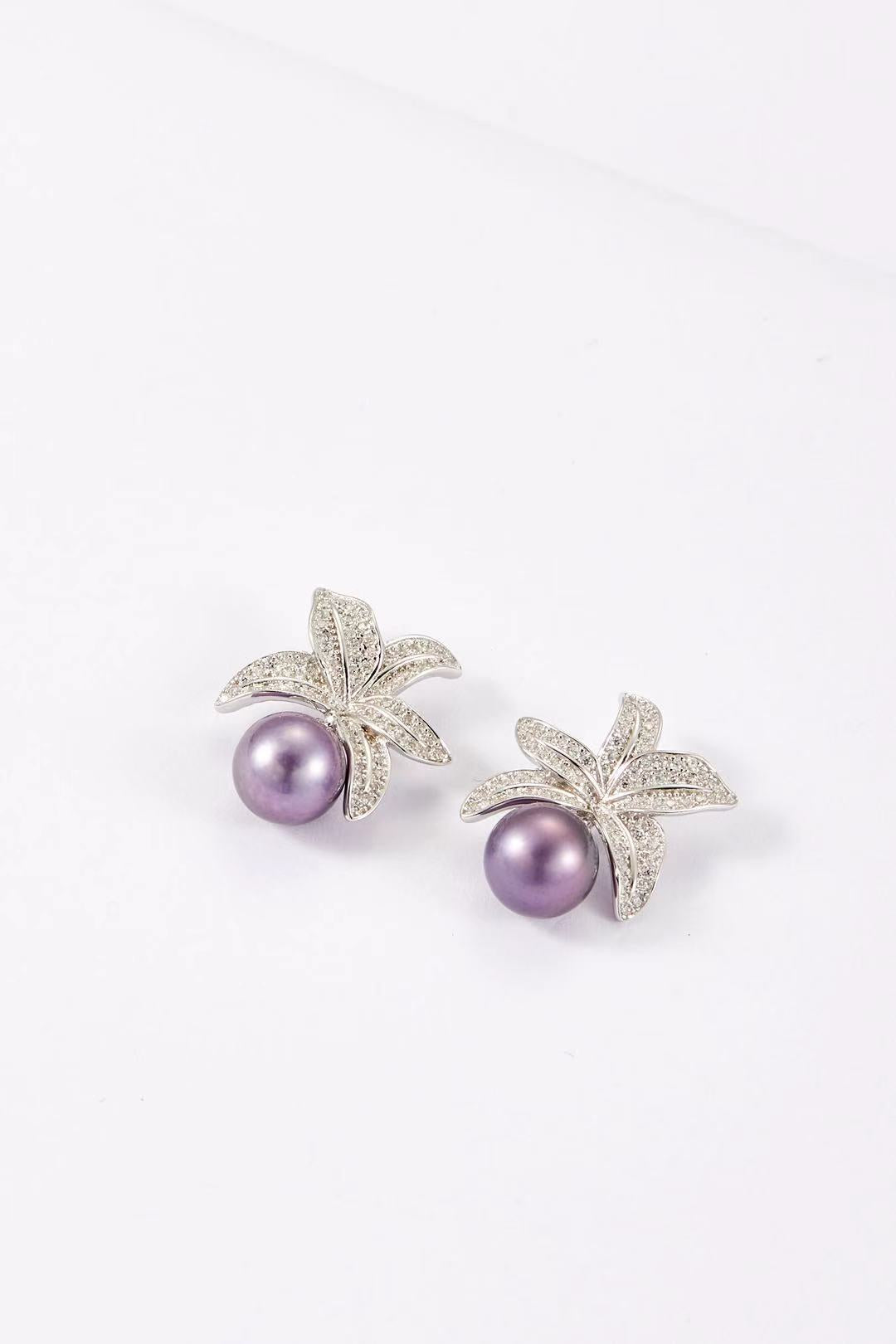 starflower design with purple pearl