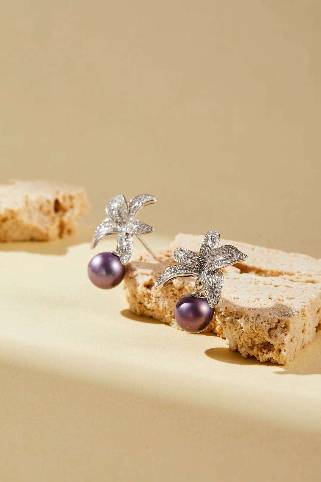 starflower design with purple pearl