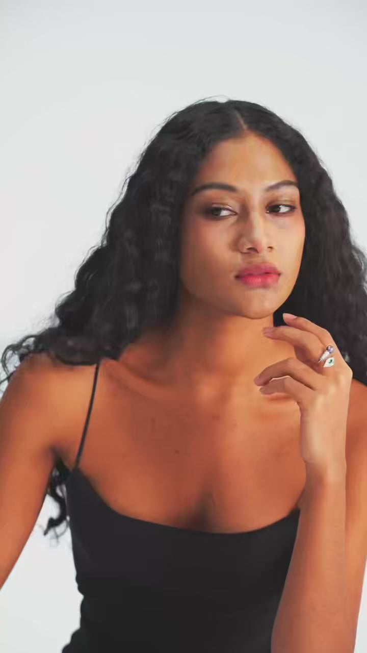 Lumina bypass ring open adjustable band detail by Whitney Jewellery